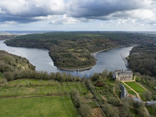 Photo aérienne par drone réalisée pour la société Cerfrance. Château de la Roche Jagu, Côtes d'Armor. | Philippe DUREUIL Photographie