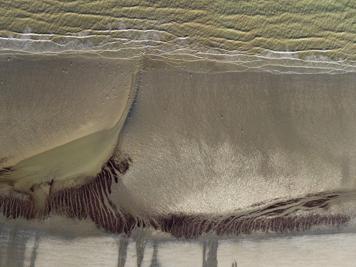 photo artistique d'une plage à marée basse, photo réalisée en drone. | Philippe DUREUIL Photographie