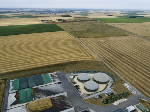 Unité de production de biogaz - Photo aérienne par drone - Client : GRDF | Philippe DUREUIL Photographie