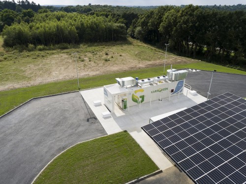 Photo par drone d'installations  Karrgreen réalisée pour la société Prodeval, ingénierie des solutions gaz. | Philippe DUREUIL Photographie