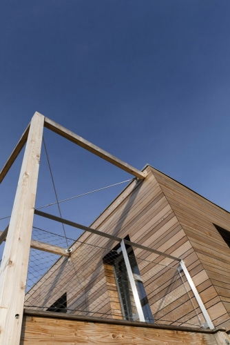 Photo d'architecture d'une maison à ossature bois. Architecte Thierry Bonne | Philippe DUREUIL Photographie