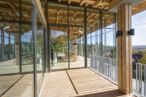 Phorographie d'architecture du presoir de la maison de champage Bourgeois-Diaz à Crouttes-sur-Marne, architecte Thierry Bonne. | Philippe DUREUIL Photographie