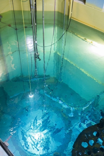 Découpe en piscine d'éléments internes de la cuve. Centrale de Chooz A en cours de démantèlement. | Philippe DUREUIL Photographie