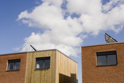 Bâtiments HQE en construction dans un écoquartier. | Philippe DUREUIL Photographie