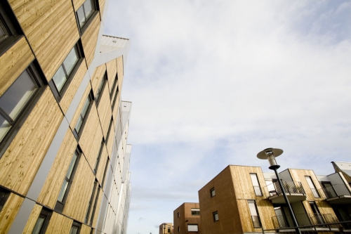 Bâtiments HQE en construction bois dans un éco-quartier. | Philippe DUREUIL Photographie