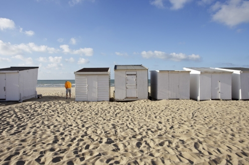 Cabines de plage sur la plage de Calais. | Philippe DUREUIL Photographie