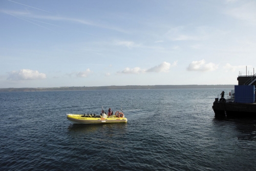 Reportage photographique offshore. Essais en mer de l'hydrolienne l'Arcouest du groupe EDF. Photographies de reportage réalisées pour EDF & Naval Group. | Philippe DUREUIL Photographie