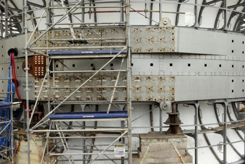 Chantier de construction de l'hydrolienne l'Arcouest du groupe EDF sur le site de la société Naval Group à Brest. | Philippe DUREUIL Photographie