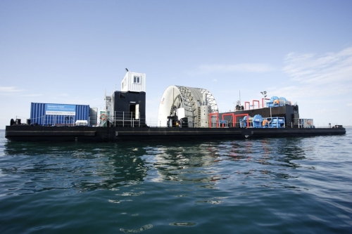 Reportage photographique offshore. Essais en mer de l'hydrolienne l'Arcouest du groupe EDF. Photographies de reportage réalisées pour EDF & Naval Group. | Philippe DUREUIL Photographie