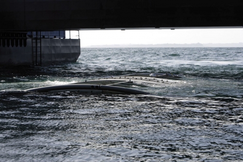 Reportage photographique offshore. Essais en mer de l'hydrolienne l'Arcouest du groupe EDF. Photographies de reportage réalisées pour EDF & Naval Group. | Philippe DUREUIL Photographie