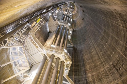 Photographie industrielle du pilier sous la mer de la plate-forme de Troll A en mer du nord - Reportage industriel réalisé pour GDF Suez | Philippe DUREUIL Photographie