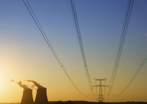 Photographie industrielle d'une centrale nucléaire. Photo de paysage industriel  au coucher de soleil | Philippe DUREUIL Photographie