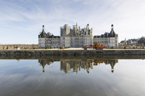 Photo du chantier de restitution des jardins du château de Chambord | Philippe DUREUIL Photographie