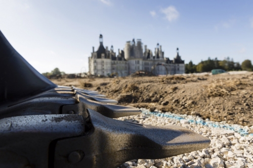 Photo de reportage sur les travaux de restitution des jardins à la française du château de Chambord. | Philippe DUREUIL Photographie