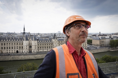 Christian Laporte, Architecte du Patrimoine. Chantier de restauration du Théâtre du Châtelet à Paris. | Philippe DUREUIL Photographie