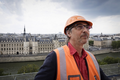 Christian Laporte, Architecte du Patrimoine. Chantier de restauration du Théâtre du Châtelet à Paris | Philippe DUREUIL Photographie