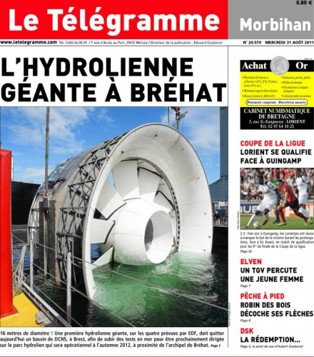 Photo industrielle réalisée pour EDF et DCNS illustrant la couverture du journal Le Télégramme | Philippe DUREUIL Photographie