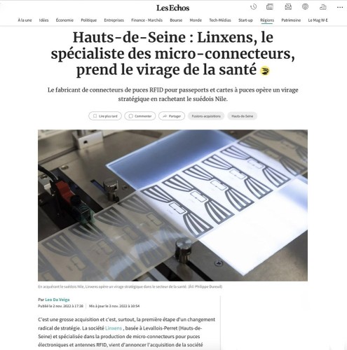 Reportage industriel réalisé pour Linxens. photographie industrielle illustrant un article du journal Les Echos sur Internet écrit par Leo Da Veiga. | Philippe DUREUIL Photographie