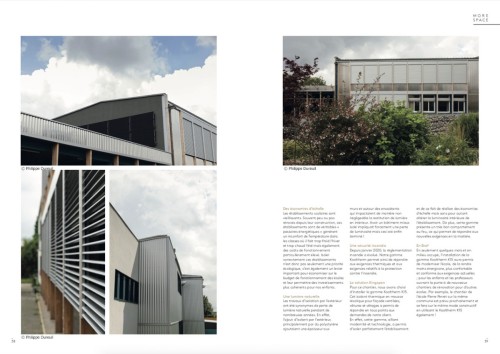 Reportage photographique Architecture sur la rénovation d'une école. Client  Kingspan Insulation N.V.  pour l'illustration de son Magazine "MORE SPACE". Agence d'architecture OZAS, Architecte Mathieu Rose. | Philippe DUREUIL Photographie