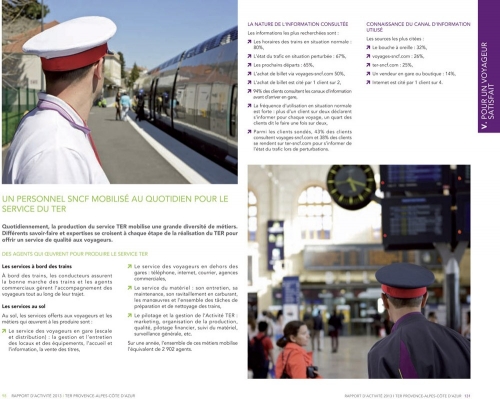 Photographies institutionnelles réalisées pour le Rapport Annuel d'Activité 2013 SNCF TER Provence-Alpes-Côte d'Azur. Photographies corporate de reportages réalisées en région PACA. Conception graphique : Agence Bolivie. | Philippe DUREUIL Photographie