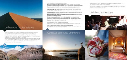 Dépliant publicitaire touristique Maroc - Annonceur : Terres Nomades - Agence : Waixing® - Directeur artistique : Régis Biecher | Philippe DUREUIL Photographie