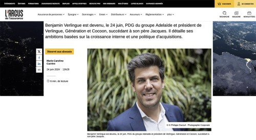 Portrait corporate de M. Benjamin Verlingue réalisé pour le journal l'Argus de l'Assurance. | Philippe DUREUIL Photographie